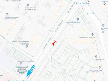 Білборд, Бігборд (Борд)  A у Харкові, 3х6  Перемоги пр-т, 56, з центру схема