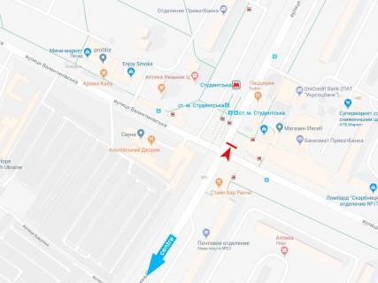 Бэклайт A в Харькове, 3х6  Академика Павлова ул. - Валентиновская ул, из центра схема