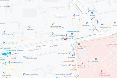 Ситилайт A в Харькове, 1,24х1,84  Салтовское шоссе, 147 (остановка "602-й микрорайон"), в центр схема