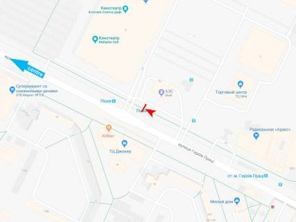 Ситилайт A в Харькове, 1,24х1,84  Героев Труда ул., 9 (2) (остановка Пески), в центр схема