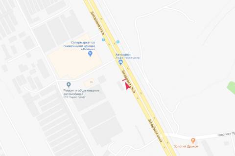 Билборд B в Днепр (Днепропетровск), 3х6  Запорізьке шосе, Тополя -1 ж/м  (СТО "DRIVE") схема