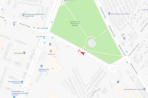 Бэклайт B в Днепр (Днепропетровск), 3,1х2,2  Зоряний бульв., 19а  За АЗС Юкон. схема