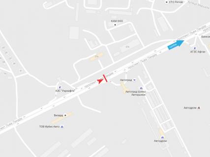 Билборд A в Харькове, 3х6  просп. Льва Ландау (50-річчя СРСР), 29-а, в центр схема