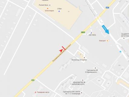 Билборд B в Харькове, 3х6  Окружна дорога -  Людвіга Свободи пр-т,  59, до міста схема