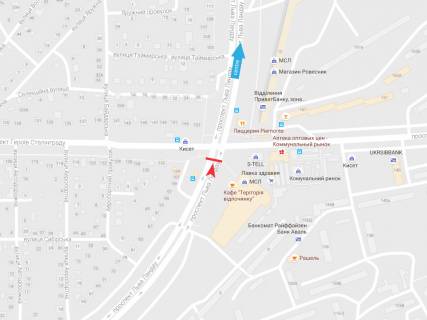 Билборд A в Харькове, 2,88х5,76  просп. Льва Ландау (50-річчя СРСР) + просп. Байрона (Героїв Сталінграда),136д, в центр  Размер 5760х2880 схема