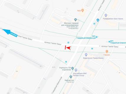 Билборд B в Харькове, 3х6  Героїв Праці вул. - Гвардійців-Широнінців вул., 69/42, в центр схема