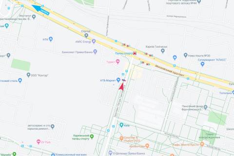 Ситилайт B в Харькове, 1,24х1,84  Петра Григоренко, 2/144 (остановка "ст.м. "Дворец Спорта"), в центр схема