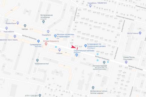 Білборд, Бігборд (Борд)  B у Дніпро (Дніпропетровськ), 3х6  Калинова вул., 60 (Магазин "АТБ") схема