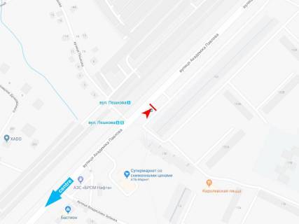 Ситилайт A в Харькове, 1,24х1,84  Академика Павлова ул., 132 (остановка улица Пешкова), из центра схема