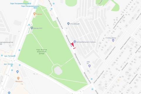 Билборд B в Днепр (Днепропетровск), 3х6  Запорізьке шосе. Заправка Sky схема