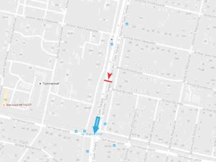 Билборд B в Харькове, 3х6  просп. Льва Ландау (50-річчя СРСР) 136, з центру схема