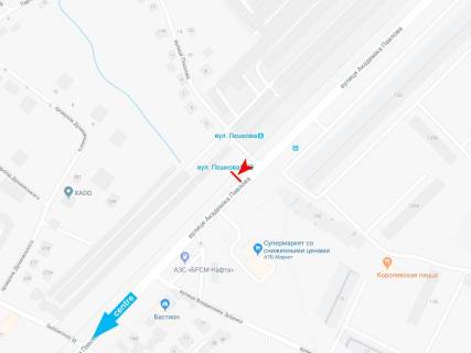 Ситилайт A в Харькове, 1,24х1,84  Академика Павлова ул. - Пешкова ул. (остановка улица Пешкова), в центр схема
