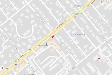 Билборд A в Днепр (Днепропетровск), 3х6  Івана Мазепи (Петровського) просп. -  Полковника Горленка (Революційна) вул. схема