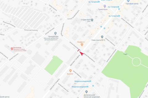 Бэклайт B в Днепр (Днепропетровск), 3,1х2,2  Науки (Гагаріна) просп., 26/10  (Університет МВС, 10 корпус) схема