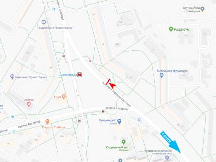 Сiтiлайт A у Харкові, 1,24х1,84  Людвига Свободы пр., 34 (остановка "с.м. "Олексеевская") схема
