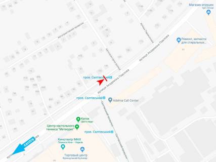Сiтiлайт B у Харкові, 1,24х1,84  Академика Павлова ул., 103 (остановка Переулок Салтовский), из центра схема