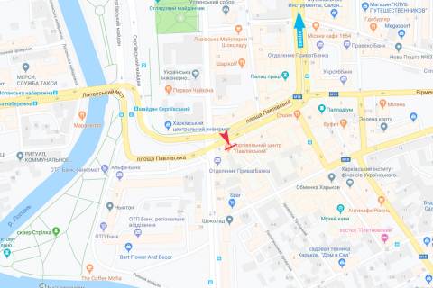 Билборд A в Харькове ТЦ Павловский, Павловская 6 схема