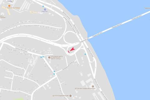 Билборд B в Днепр (Днепропетровск), 3х6  Набережна Перемоги вул., з'їзд з Південного моста схема
