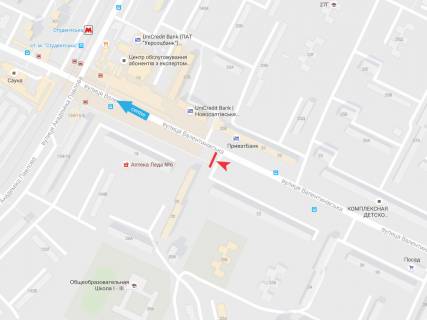 Билборд B в Харькове, 3х6  Валентинівська вул., 20, в центр схема
