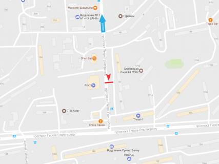 Билборд B в Харькове, 3х6  Петра Григоренка пр-т, 53 схема