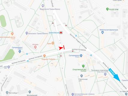 Призма B в Харькове, 3х6  Ахсарова вул. - Людвіга Свободи пр-т, VIP, в центр - 268406 схема