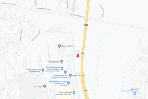 Билборд B в Харькове, 3х6  В'їзд в м. Харків ринок Лоск. Пісочин - Харків, в місто схема