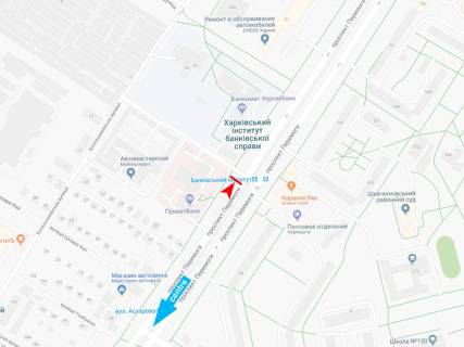 Билборд B в Харькове, 3х6  Перемоги пр-т, 53, з центру схема