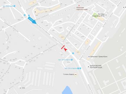 Билборд B в Харькове, 3х6  Клочківська вул. 261, з центру схема