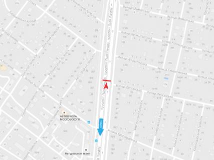 Билборд A в Харькове, 3х6  просп. Льва Ландау (50-річчя СРСР) 94 +  Ферганська вул., в центр схема