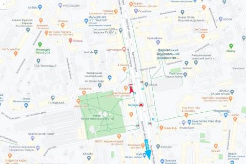 Билборд B в Харькове, 2,88х5,76  Науки пр-т, м. Научная, из центра Размер 5760х2880 схема