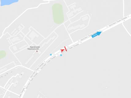 Билборд A в Харькове, 3х6  просп. Льва Ландау (50-річчя СРСР), 27 (5), в центр схема