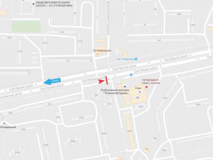 Билборд A в Харькове, 3х6  Салтівське шосе,244, з центру схема