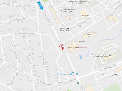 Билборд B в Харькове, 3х6  Клочківська вул. навпроти будинку № 190а, з центру схема