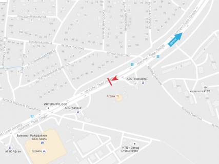 Билборд B в Харькове, 3х6  просп. Льва Ландау (50-річчя СРСР), 55, з центру схема
