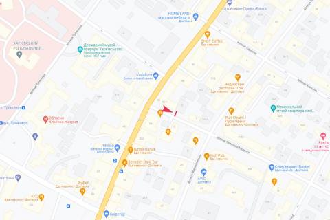 Ситилайт B в Харькове, 1,24х1,84  Ярослава Мудрого (Петровського) ул., 1 схема
