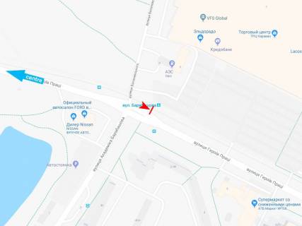Ситилайт B в Харькове, 1,24х1,84  Героев Труда ул., 7 (остановка ул. Барабашова), из центра схема