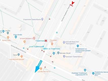 Билборд B в Харькове, 3х6  Академіка Павлова вул., 140 (2), в центр схема