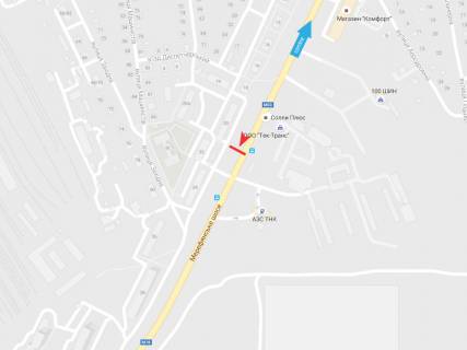 Билборд A в Харькове, 3х6  Мереф'янське шосе (навпроти будинку № 20), з міста схема
