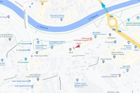 Билборд A в Васильевке, 3х6  Красношкольная набережная (Гимназическая набережная, 24, Харьковская набережная), в центр схема