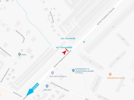 Ситилайт B в Харькове, 1,24х1,84  Академика Павлова ул. - Пешкова ул. (остановка улица Пешкова), из центра схема