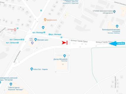 Билборд A в Харькове, 2,88х5,76  Героев Труда ул., 2-В, из центра (VIP) (ост. Жилярди) размер 5760х2880 схема
