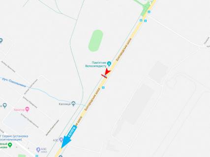 Ситилайт A в Харькове, 1,24х1,84  Белгородское шоссе, 7-А (2) (остановка "ул. Макаренко") схема
