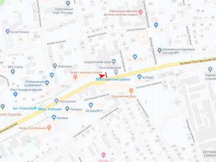 Ситилайт B в Харькове, 1,24х1,84  Полтавский шлях ул., 120 (Озерянска церковь) схема