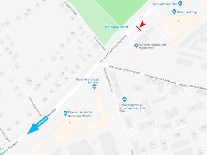 Билборд B в Харькове, 3х6  Академіка Павлова вул., 88 (1), в центр (зуп.Камишева) схема