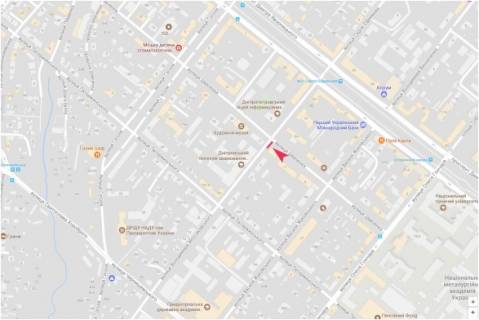 Бэклайт B в Днепр (Днепропетровск), 3,1х2,2  Шевченка вул. - Володимира Моссаковського (Клари Цеткін) вул., 1 схема