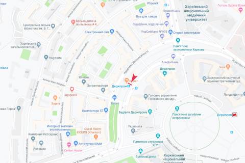 Ситилайт A в Харькове, 1,24х1,84  Независимости пр-т, 5-А (остановка "Госпром"), из центра схема