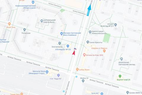 Ситилайт B в Харькове, 1,24х1,84  Петра Григоренко, 4-Б (остановка "Олимпийская"), в центр схема