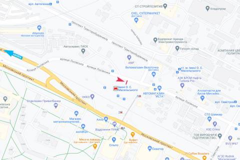 Билборд A в Харькове, 3х6  Лосевская вул. - Тракторобудівників пр-т, з центру схема