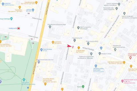 Ситилайт A в Харькове, 1,24х1,84  Свободы ул., 8 схема