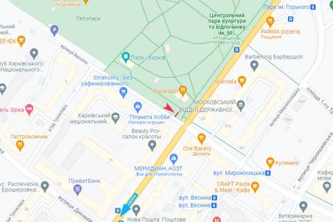 Ситилайт B в Харькове, 1,24х1,84  Веснина ул. - Сумская ул. схема